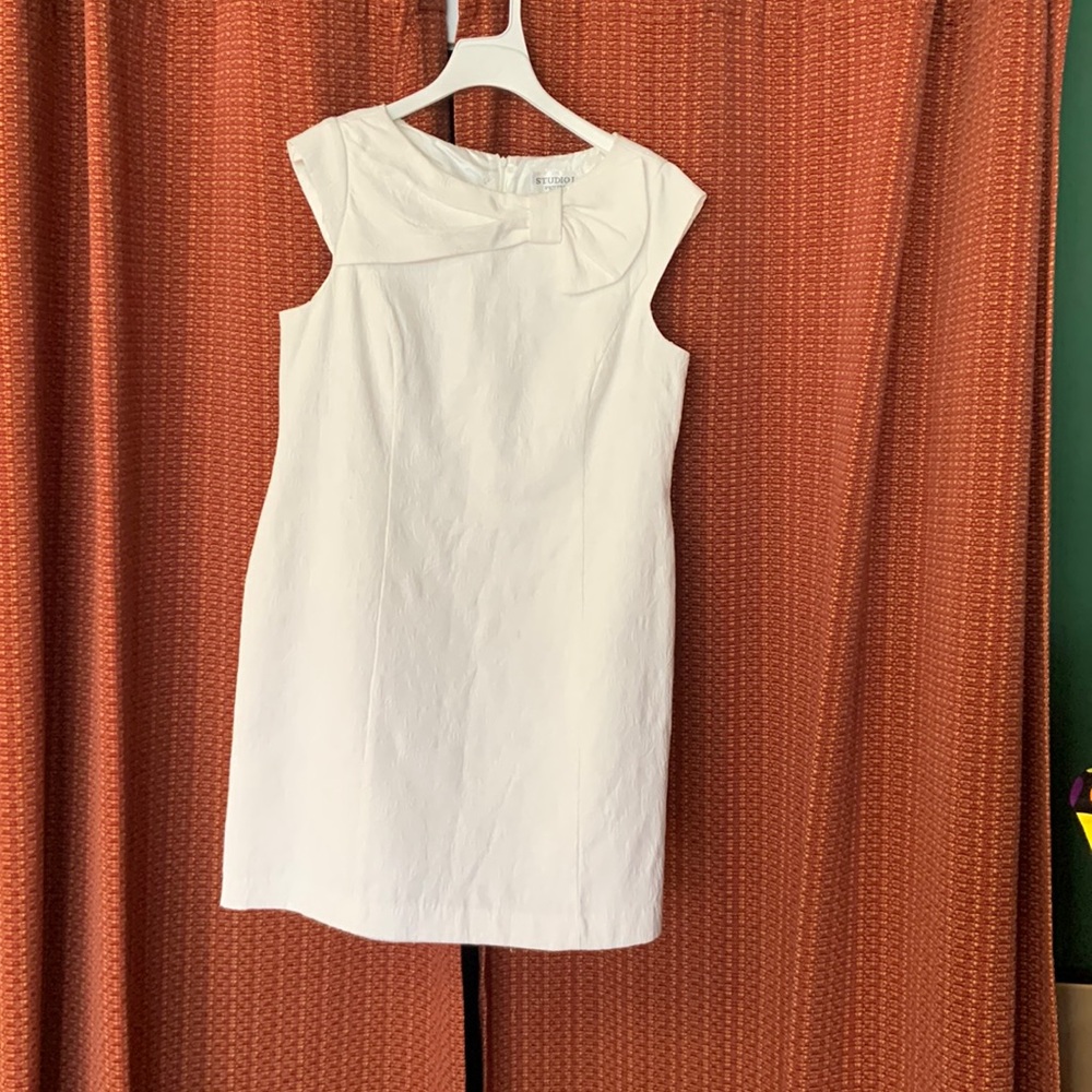 Studio I Black and White Sheath Sleeveless Midi Dress Size 16 Petite